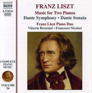 the album cover for Franz Liszt Piano Duo - Dante Symphony / Dante Sonata 26