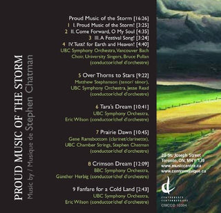 the album cover for Stephen Chatman - Proud Music of the Storm
