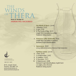 the album cover for Mac Andrew Donald Paul - Winds of Thera