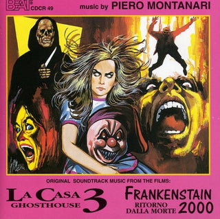 the album cover for La Casa 3 / Frankenstein / OST - La Casa 3 (Ghosthouse) / Frankenstein 2000: Ritorno Dalla Morte (Original Soundtracks)