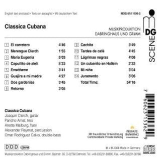 the album cover for Anette Maiburg/Joaquin Clerch/Pancho Amat - Classica Cubana