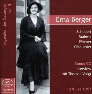 the album cover for ERNA BERGER - Lieder & Arias 3
