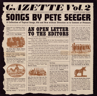 the album cover for Pete Seeger - Gazette, Vol. 2