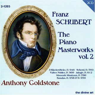 the album cover for Anthony Goldstone - Schubert, R. : Piano Masterworks Vol. 2