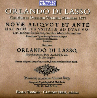 the album cover for Claudio Verh - Cantiones Duarum Vocum