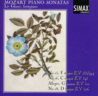 the album cover for Liv Glaser - Piano Sonatas 15 16 & 18 / Allegro in G minor