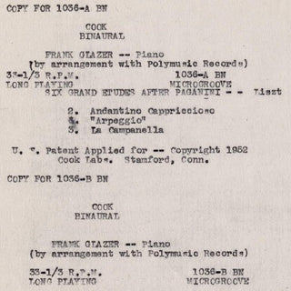 the album cover for Frank Glazer - Paganini Variations