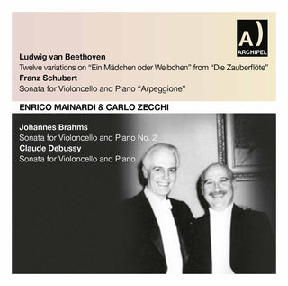 the album cover for Mainardi / Zecci - Shubert, Beethoven, Brahms, Debussy