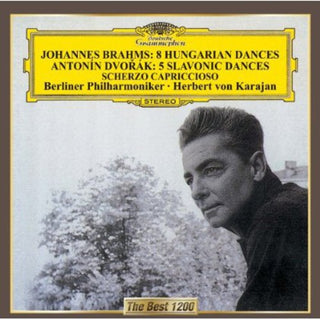 the album cover for Herbert von Karajan - Brahms: Hungarian Dances/Dvorak: S
