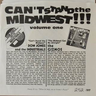 Dow Jones & The Industrials/ The Gizmos- Can't Stand The Midwest/ The Midwest Can Be Allright (Numbered 252/317)