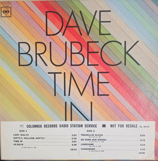 Dave Brubeck- Time In (Mono White Label Promo)(1st Press)