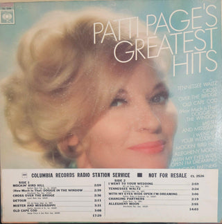 Patti Page- Patti Pages Greatest Hits (Yellow)(White Label Promo)