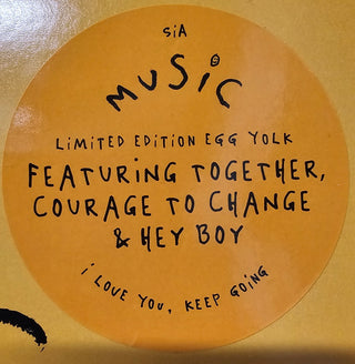 Sia- Music: Music From And Inspired By The Motion Picture (Clear w/ Yellow Blob Vinyl, Hype Sticker On Sleeve) (Used Vinyl)