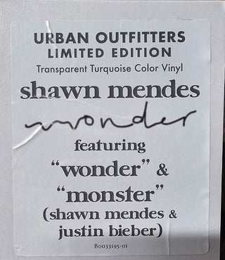 Shawn Mendes- Wonders (Turquoise Vinyl, Hype Sticker On Sleeve)(Back Sleeve Wear) (Used Vinyl)