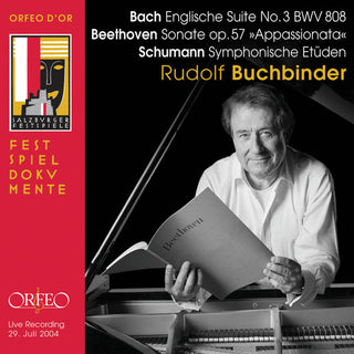 the album cover for Rudolf Buchbinder - English Suite 3 in G minor BWV 808