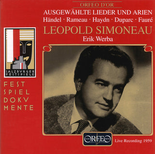 the album cover for Leopold Simoneau - Songs: Salzburger Liederabend