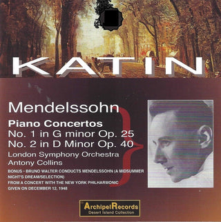 the album cover for Mendelssohn / Katin - Klavierkonzerte 1 & 2