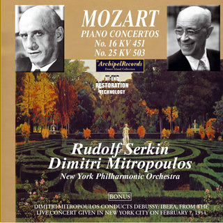 the album cover for Mozart / Mitropolous - Klavierkonzerte 16 & 25