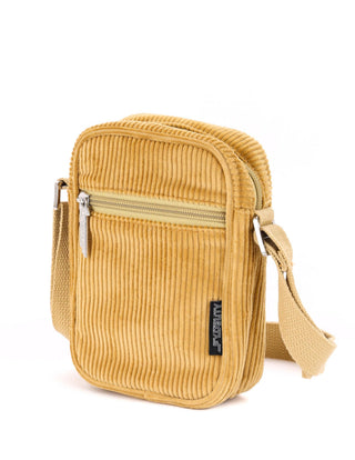 Fydelity Small Crossbody Shoulder Bag - Corduroy Tan