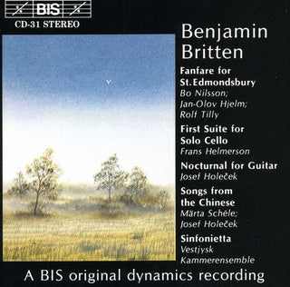 the album cover for Britten / Jutland / Nilsson / Holecek / Helmerson - Fanfare for St Edmondsbury
