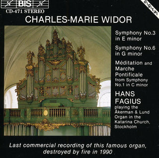 the album cover for HANS FAGIUS - Organ Symphonies 1, 3 & 6 / Meditation & Marche