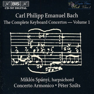 the album cover for Miklos Spanyi - Complete Keyboard Concertos 1