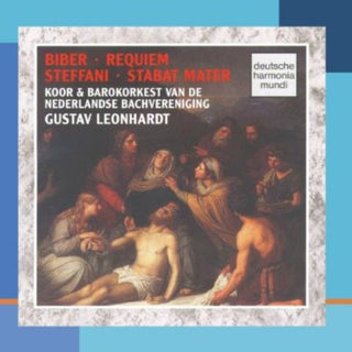 the album cover for GUSTAV LEONHARDT - Stabat Mater / A-Major Requiem