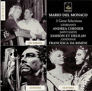 the album cover for Giordano / Zandonai / Saint-Saens / Monaco - 3 Operatic Selections