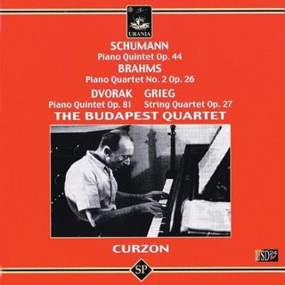 the album cover for Schumann / Brahms / Dvorak / Curzon - Piano Quintete Op 44 / Piano Quartet 2 Op 26