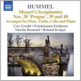 the album cover for Uwe Grodd - Mozart's Symphonies 1: Nos. 38 Prague / 39 & 40