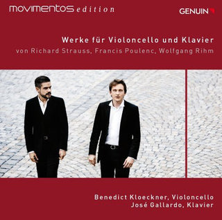 the album cover for Strauss / Poulenc / Rihm - Works for Cello & Piano