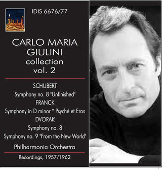 the album cover for Carlo Maria Giulini - Giulini Conducts Schubert Franck Dvorak
