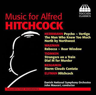 the album cover for Hermann / Waxman / Tiomkin - Music for Alfred Hitchcock