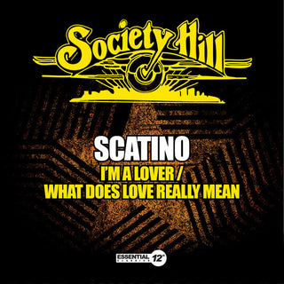the album cover for Scatino - I'm a Lover / What Does Love Really Mean