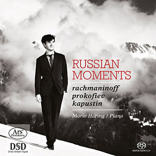 the album cover for Mario Haring - Russian Moments-Works for Pno