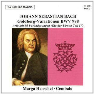 the album cover for J Bach S / Henschel - Goldbergvariationen BMW 988