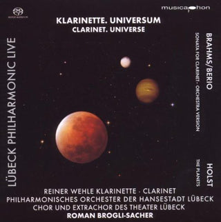 the album cover for Roman Brogli-Sacher - Clarinet Universe: Lubeck Philharmonic Live 5