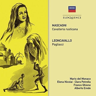 the album cover for Del Mario Monaco / Ghione,Franco / Erede,Alberto - Mascagni: Cavalleria / Leoncavallo: Pagliacci