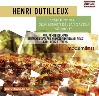 the album cover for Dutilleux / German State Philharmonic Rheinland - Symphony No. 1 - Deux Sonnets de Jean Cassou