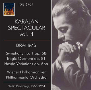 the album cover for Brahms / Vienna Philharmonic / Philharmonia Orch - Karajan Spectacular 4