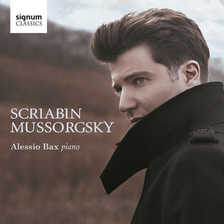 the album cover for Alessio Bax - Alessio Bax Plays Scriabin & Mussorgsky
