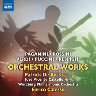 the album cover for Puccini / De Ritis / Wurzburg Philharmonic Orch - Paganini, Rossini, Verdi, Puccini & Respighi: Orchestral Works