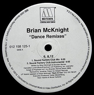 the album cover for Brian Mcknight - 6 8 12 Inches