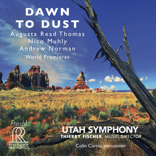 the album cover for Nico Muhly / Currie,Colin / Utah Symphony - Dawn to Dust