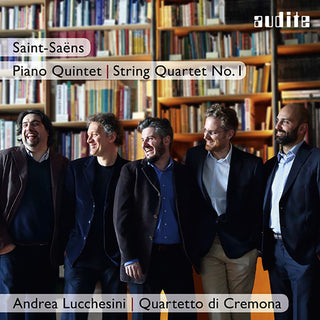 the album cover for Andrea Lucchesini - Saint-saens: Piano Quintet / String Quartet 1