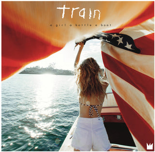 the album cover for Train - a girl a bottle a boat