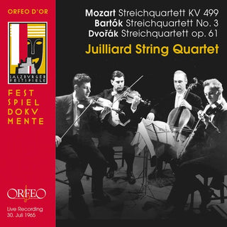 the album cover for Bartok / Dvorak / Mozart / Juilliard String - Mozart, Bartok & Dvorak: String Quartets