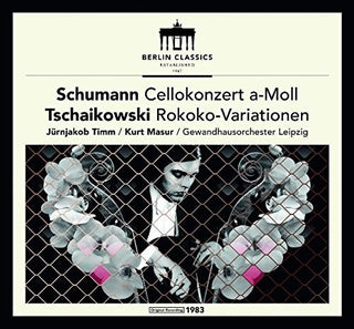 the album cover for Tchaikovsky / Masur - Schumann & Tchaikovsky: Cello Concerto and Rococo Variations