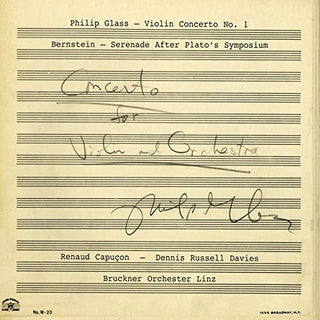 the album cover for Glass / Bernstein / Renaud Capucon - Glass: Violin Concerto No.1; Bernstein: Serenade
