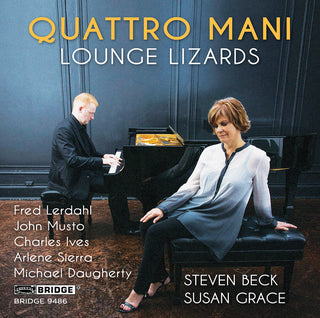 the album cover for Quattro Mani - Lounge Lizards